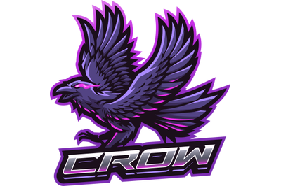 Crow esport mascot logo design