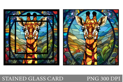 Giraffe Stained Glass Card. Giraffe Card Sublimation
