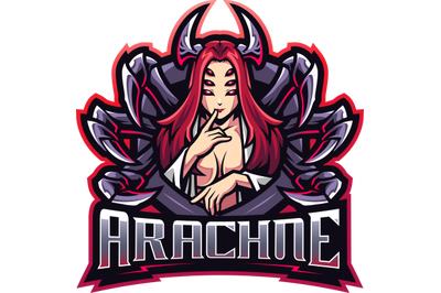 Arachne esport mascot logo design