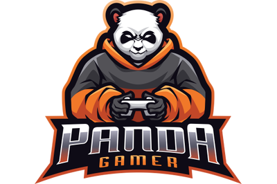 Panda gamer esport mascot logo design