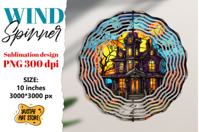 Halloween Stained glass wind spinner sublimation design