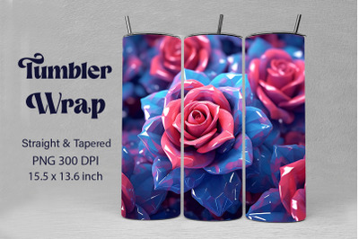 3D Crystal Roses Pattern Backgrounds