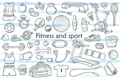 Fitness and Sport Doodle Design Kit