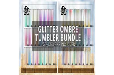 Glitter Ombre Tumbler Wrap, Tumbler Sublimation Design Bundle, Gradien