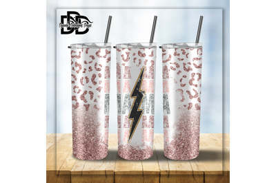 MAMA Lightning Bolt Mom Tumbler Wrap, PNG Print Sublimation Tumbler De