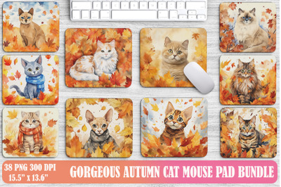 Gorgeous Autumn Cat Mouse Pad Design