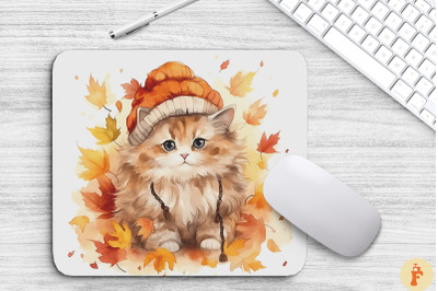 Cute Ragdoll Cat In Fall Mouse Pad