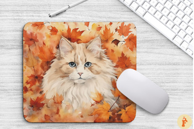 Cute Ragdoll Cat In Fall Mouse Pad