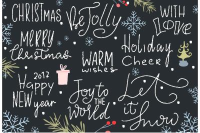Hand lettering christmas phrases