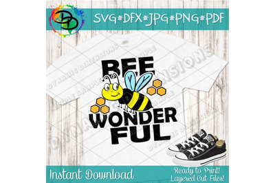 Bee Wonderful svg, Honey Bee svg, Bumble Bee svg, Bee Kind svg, Save t