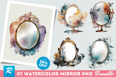 Watercolor Mirror Clipart Bundle