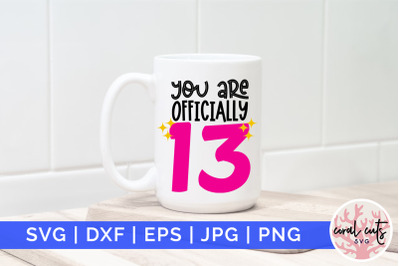 You are officially 13 - Birthday SVG EPS DXF PNG Cutting File