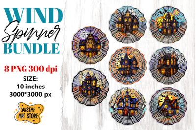 Halloween Stained glass wind spinner sublimation bundle