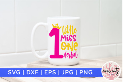 Little miss one derful - Birthday SVG EPS DXF PNG Cutting File