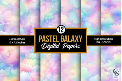 Pastel Clouds Galaxy&nbsp;Digital Paper