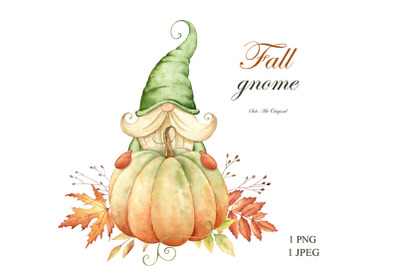 Thanksgiving Gnome with pumpkins Fall harvest October Autumn season