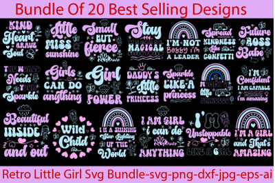 Retro Little Girl SVG Bundle&2C;Retro SVG Cut file&2C;Big Sell Designs