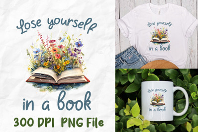 Lose Yourself In A Book Retro Flowers