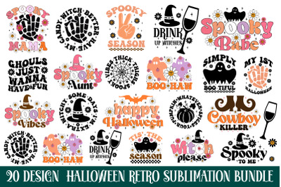Retro Halloween Sublimation Bundle,Halloween SVG Bundle,Halloween