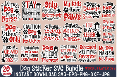 Dog Sticker SVG Bundle,Dog Printable SVG Bundle