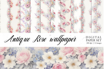 Antique Rose Wallpaper | Seamless pattern bundle