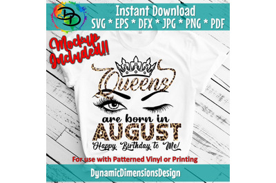 Queens are born in August, August birthday bday svg, August birthday s