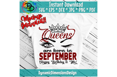 Queens are born in September, Birthday, Empowerment svg, Girl Boss svg