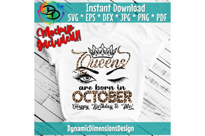 Queens are born in October, Birthday, Birthday Queen,Digital Download,