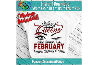 Queens are born in February, Birthday, Birthday Queen,Digital Download