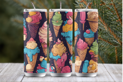 Ice Cream Pattern 20 oz Tumbler Wrap Sublimation Design