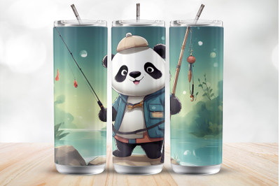 Cute Panda 20 Oz Tumbler Wrap Sublimation Design