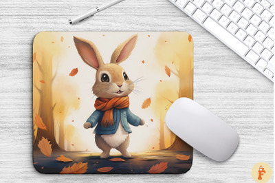 Happy Rabbit Walking In Autumn Forest