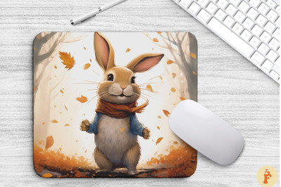 Happy Rabbit Walking In Autumn Forest