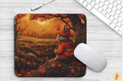 Autumn Bunny Mouse Pad Design