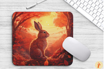 Autumn Bunny Mouse Pad Design