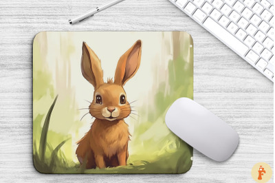 Playful Rabbit Art Mouse Pad Design