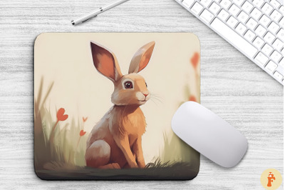 Playful Rabbit Art Mouse Pad Design