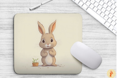 Playful Rabbit Art Mouse Pad Design