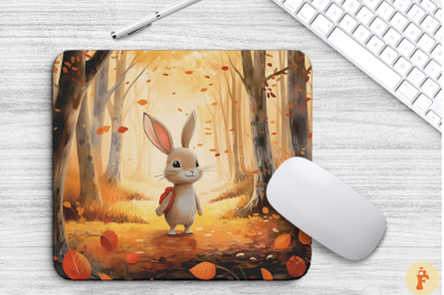 Super Cute Rabbit In Autumn Mouse Pad