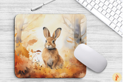 Rabbit In The Autumn Woods Mouse Pad