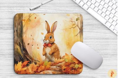 Rabbit In The Autumn Woods Mouse Pad