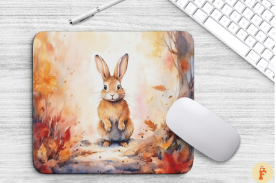 Rabbit In The Autumn Woods Mouse Pad