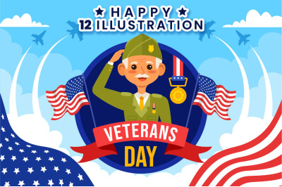 12 Happy Veterans Day Illustration