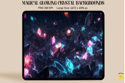 Colorful Glowing Crystal Backgrounds