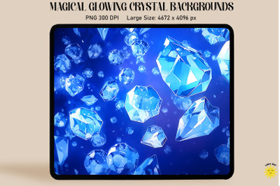 Magical Glowing Blue Crystal Backgrounds