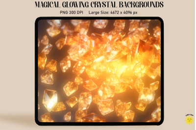 Magical Glowing Gold Crystal Backgrounds