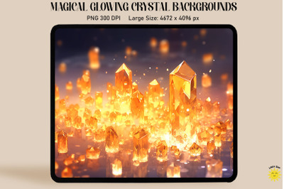 Magical Glowing Gold Crystal Backgrounds