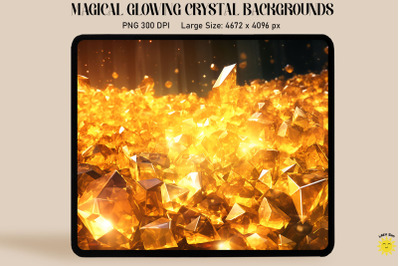 Magical Glowing Gold Crystal Backgrounds