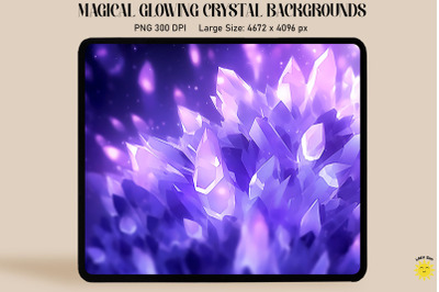 Glowing Lavender Crystal Backgrounds