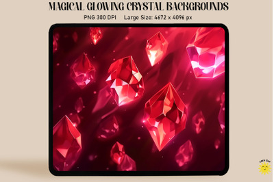 Mystical Glow Maroon Crystal Backgrounds